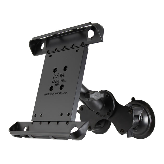 RAM Mount Double Twist-Lock Suction Cup Mount w/Tab-Tite Universal Spring Loaded Cradle f/Apple iPad 1-4 w/or w/o Light Duty Case [RAM-B-189-TAB3U] - Premium Tablet Mounts from RAM Mounting Systems - Just $98.49! Shop now at Brushy Creek Marine