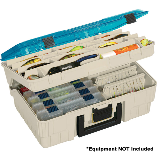 Plano Two-Tier Magnum Satchel XL - Beige/Blue [135010] - Premium Tackle Storage from Plano - Just $54.99! Shop now at Brushy Creek Marine