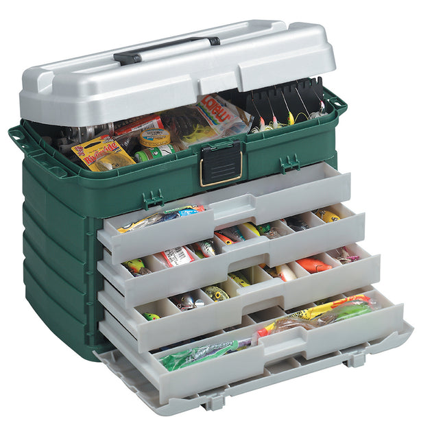Plano 4-Drawer Tackle Box - Green Metallic/Silver [758005] - Premium Tackle Storage from Plano - Just $89.99! Shop now at Brushy Creek Marine