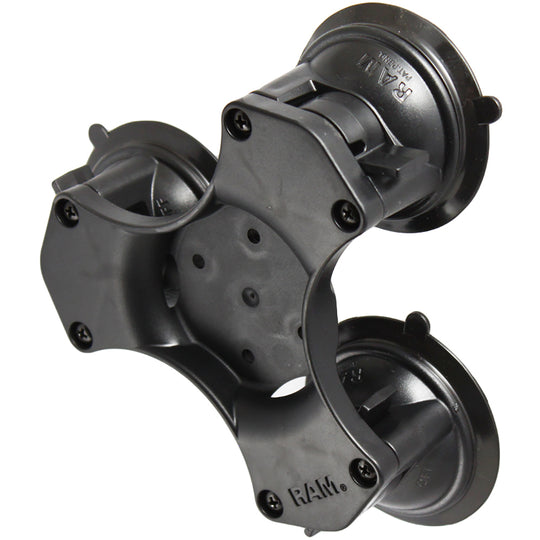 RAM Mount Triple Suction Cup Base w/AMPs Hole Pattern w/o Ball [RAP-365-224-1BU] - Premium Suction Cup Mounts from RAM Mounting Systems - Just $44.99! Shop now at Brushy Creek Marine