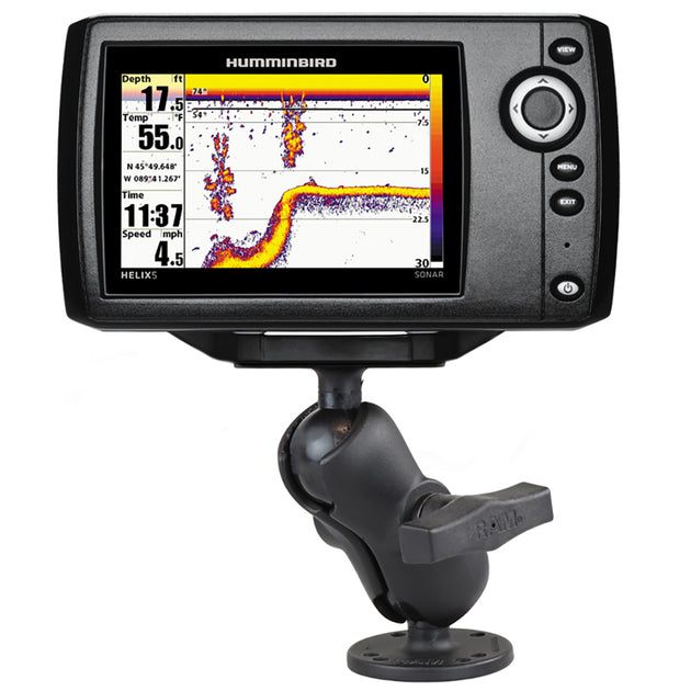 RAM Mount 1.5" Ball Mount w/2.5" Round Base, Short Arm  1.5" x 3" Plate f/Humminbird Helix 5 Only [RAM-202-153-B-202U] - Premium Marine Electronics Mounts from RAM Mounting Systems - Just $54.99! Shop now at Brushy Creek Marine
