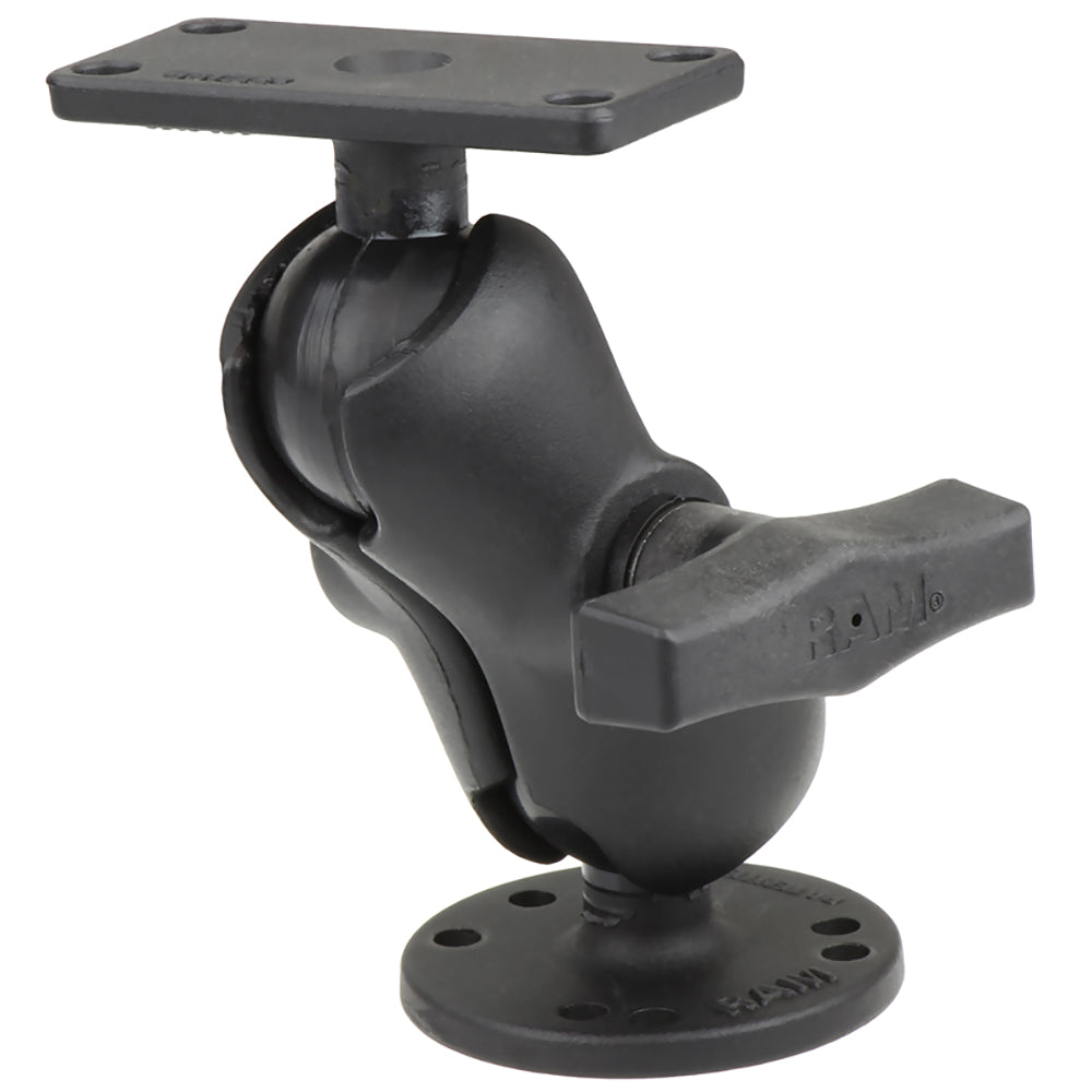 RAM Mount 1.5" Ball Mount w/2.5" Round Base, Short Arm  1.5" x 3" Plate f/Humminbird Helix 5 Only [RAM-202-153-B-202U] - Premium Marine Electronics Mounts from RAM Mounting Systems - Just $54.99! Shop now at Brushy Creek Marine