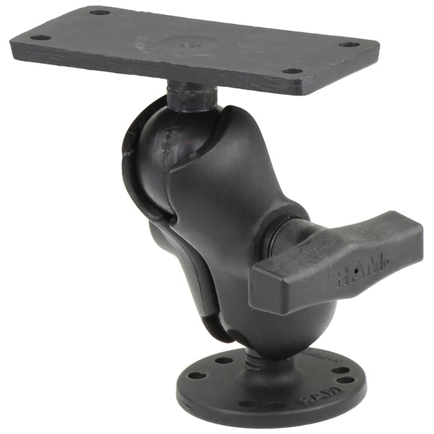 RAM Mount 1.5" Ball Mount w/2.5" Round Base, Short Arm  2" x 4" Plate f/Humminbird Helix 7 Only [RAM-202-24-B-202U] - Premium Marine Electronics Mounts from RAM Mounting Systems - Just $62.49! Shop now at Brushy Creek Marine