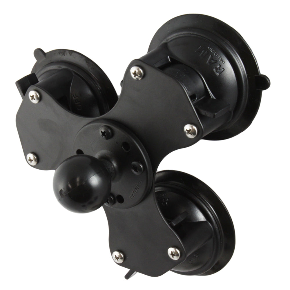 RAM Mount Triple Suction Cup Base w/1.5" Ball [RAM-224-3U] - Premium Surface Mount from RAM Mounting Systems - Just $60.49! Shop now at Brushy Creek Marine
