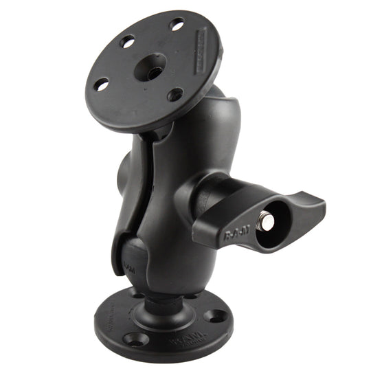 RAM Mount D Size 2.25" Ball Mount w/2 qty 3.68" Round Plates  Short Length Double Socket Arm [RAM-D-101U-C] - Premium Surface Mount from RAM Mounting Systems - Just $119.99! Shop now at Brushy Creek Marine
