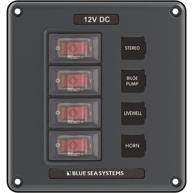 Blue Sea 4320 Circuit Breaker Switch Panel 4 Position - Gray [4320] - Premium Electrical Panels from Blue Sea Systems - Just $70.99! Shop now at Brushy Creek Marine