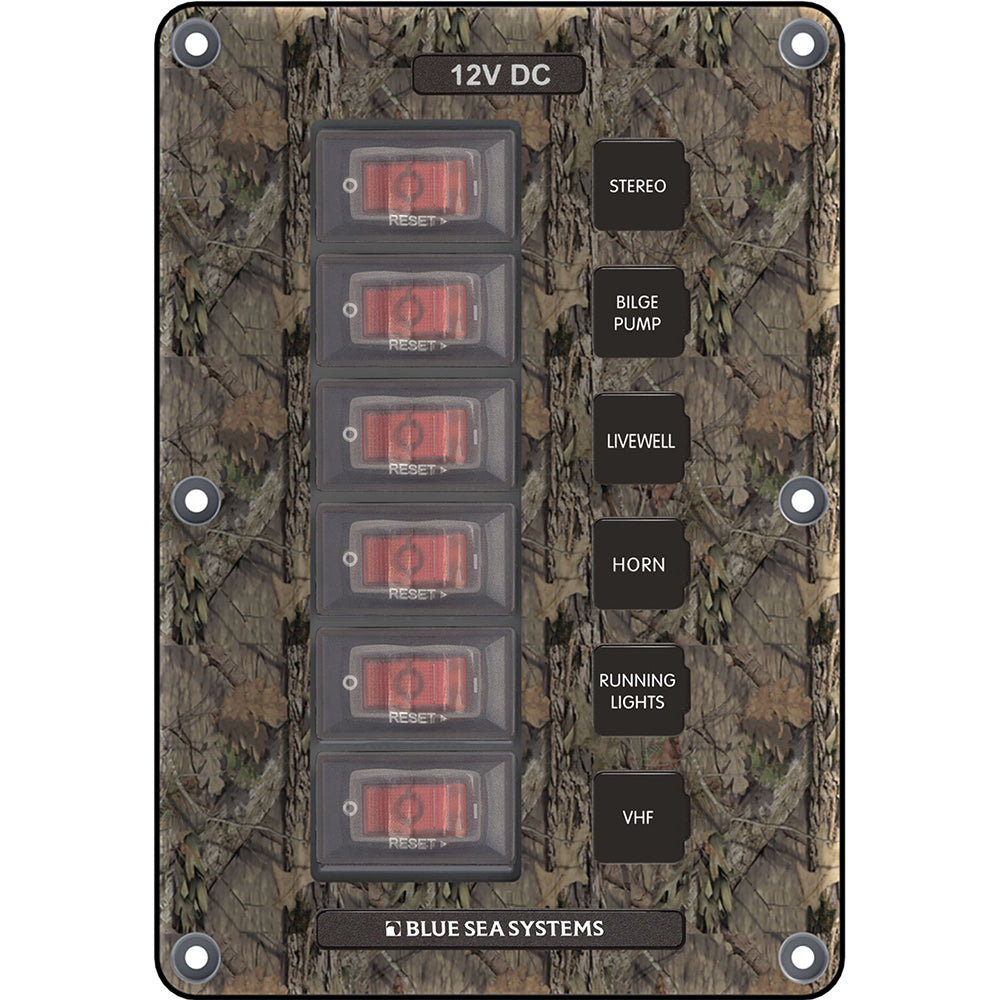 Blue Sea 4325 Circuit Breaker Switch Panel 6 Position - Camo [4325] - Premium Electrical Panels from Blue Sea Systems - Just $100.99! Shop now at Brushy Creek Marine