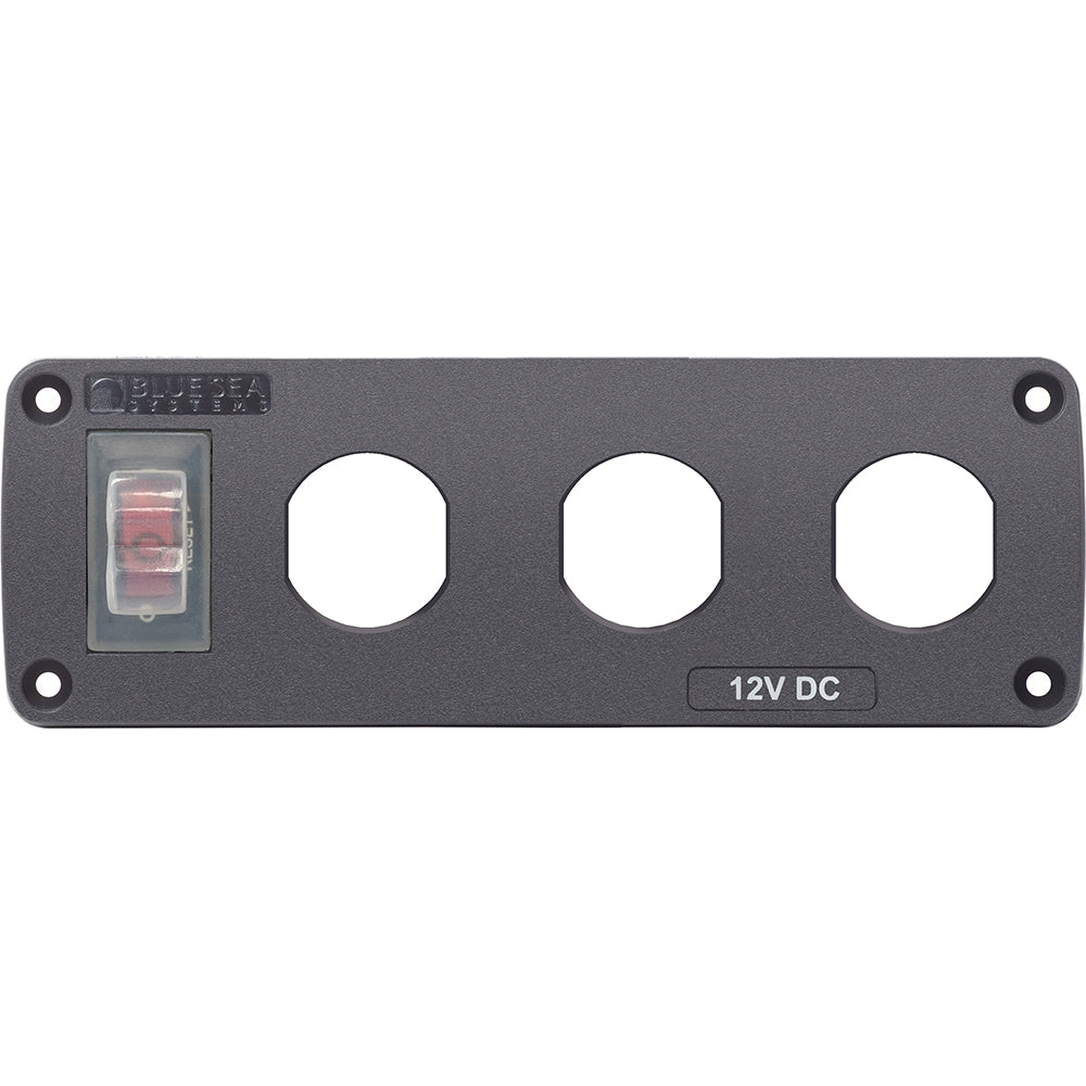 Blue Sea 4367 Water Resistant USB Accessory Panel - 15A Circuit Breaker, 3x Blank Apertures [4367] - Premium Accessories from Blue Sea Systems - Just $40.99! Shop now at Brushy Creek Marine