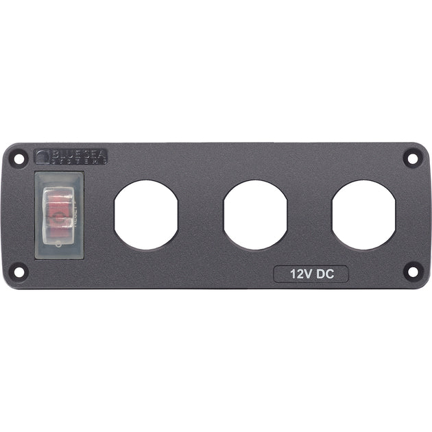 Blue Sea 4367 Water Resistant USB Accessory Panel - 15A Circuit Breaker, 3x Blank Apertures [4367] - Premium Accessories from Blue Sea Systems - Just $40.99! Shop now at Brushy Creek Marine