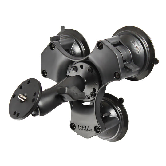 RAM Mount Twist-Lock Triple Suction Mount w/1/4"-20 Stud [RAP-B-365-224-202AU] - Premium Suction Cup Mounts from RAM Mounting Systems - Just $81.49! Shop now at Brushy Creek Marine