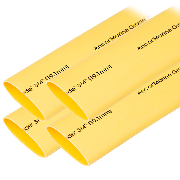 Ancor Heat Shrink Tubing 3/4" x 6" - Yellow - 4 Pieces [306906] - Premium Wire Management from Ancor - Just $22.99! Shop now at Brushy Creek Marine
