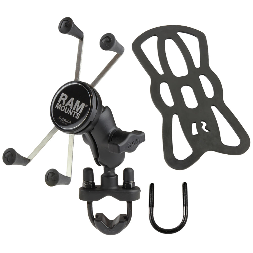 RAM Mount X-Grip Large Phone Mount w/Handlebar U-Bolt Base [RAM-B-149Z-A-UN10U] - Premium Cell Phone Mounts from RAM Mounting Systems - Just $68.49! Shop now at Brushy Creek Marine