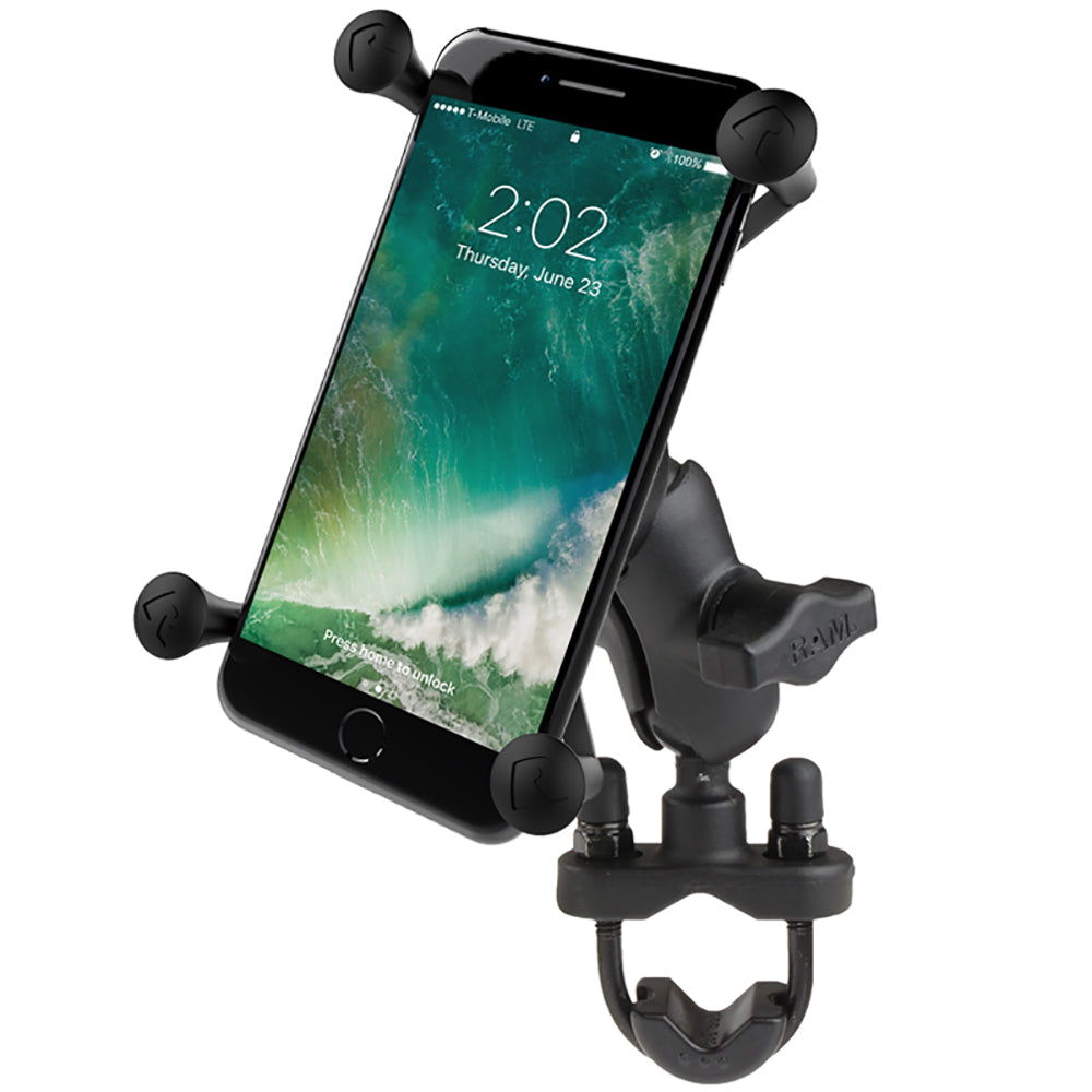 RAM Mount X-Grip Large Phone Mount w/Handlebar U-Bolt Base [RAM-B-149Z-A-UN10U] - Premium Cell Phone Mounts from RAM Mounting Systems - Just $68.49! Shop now at Brushy Creek Marine