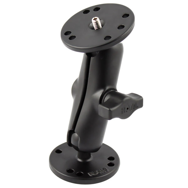 RAM Mount Double Ball Mount w/1/4"-20 Male Thread [RAM-B-101AU] - Premium Surface Mount from RAM Mounting Systems - Just $38.99! Shop now at Brushy Creek Marine