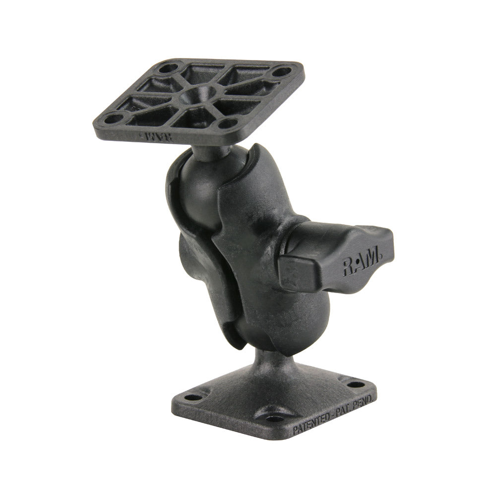 RAM Mount Composite Drill-Down Double Ball Mount w/Rectangle AMPS Plates [RAP-B-141U-A] - Premium Surface Mount from RAM Mounting Systems - Just $19.99! Shop now at Brushy Creek Marine