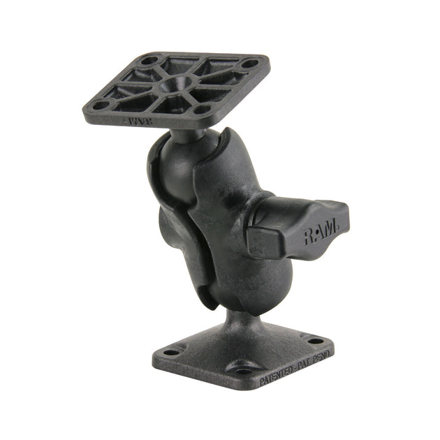 RAM Mount Composite Drill-Down Double Ball Mount w/Rectangle AMPS Plates [RAP-B-141U-A] - Premium Surface Mount from RAM Mounting Systems - Just $19.99! Shop now at Brushy Creek Marine