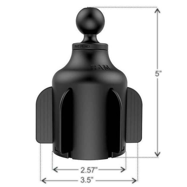 RAM Mount RAM Stubby Cup Holder Mount w/Diamond Plate [RAP-B-299-4-238U] - Premium Vehicle Mounts from RAM Mounting Systems - Just $47.49! Shop now at Brushy Creek Marine