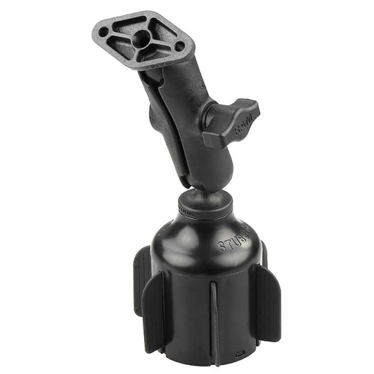 RAM Mount RAM Stubby Cup Holder Mount w/Diamond Plate [RAP-B-299-4-238U] - Premium Vehicle Mounts from RAM Mounting Systems - Just $47.49! Shop now at Brushy Creek Marine