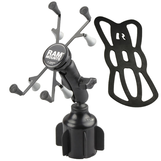RAM Mount RAM X-Grip f/7"-8" Tablets w/RAM Stubby Cup Holder Base [RAP-B-299-4-UN8U] - Premium Vehicle Mounts from RAM Mounting Systems - Just $88.99! Shop now at Brushy Creek Marine