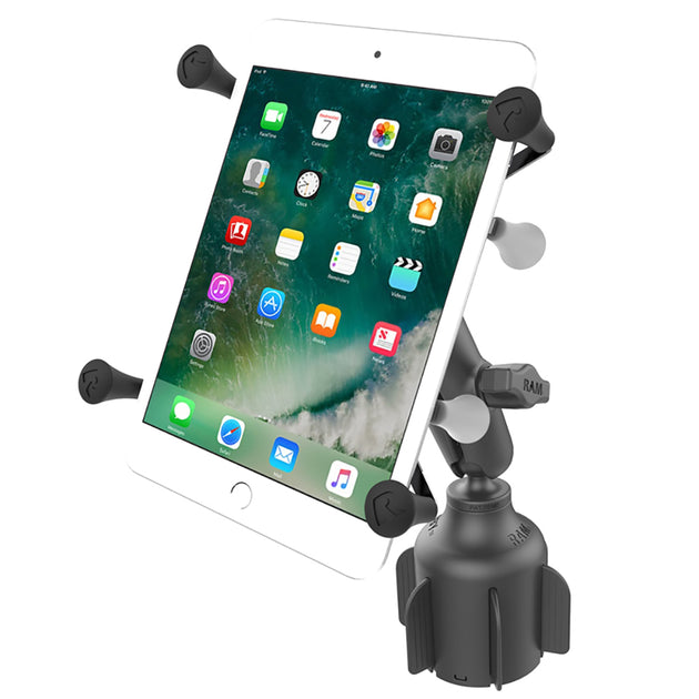 RAM Mount RAM X-Grip f/7"-8" Tablets w/RAM Stubby Cup Holder Base [RAP-B-299-4-UN8U] - Premium Vehicle Mounts from RAM Mounting Systems - Just $88.99! Shop now at Brushy Creek Marine