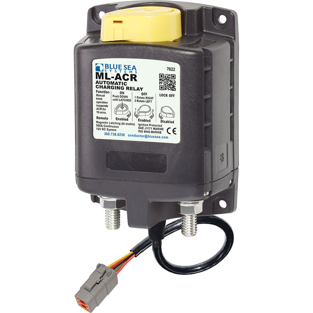 Blue Sea 7622100 ML ACR Charging Relay 12V 500A w/Manual Control  Deutsch Connector [7622100] - Premium Battery Management from Blue Sea Systems - Just $467.99! Shop now at Brushy Creek Marine