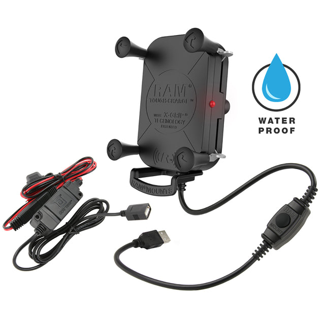 RAM Mount Tough-Charge Waterproof Wireless Charging Holder w/Charger [RAM-HOL-UN12WB-V7M] - Premium Cell Phone Mounts from RAM Mounting Systems - Just $133.99! Shop now at Brushy Creek Marine