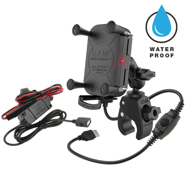 RAM Mount Tough-Charge Waterproof Wireless Charging Mount w/Tough-Claw [RAM-B-400-A-UN12W-V7M] - Premium Rail/Handle Bar Mounts from RAM Mounting Systems - Just $166.99! Shop now at Brushy Creek Marine