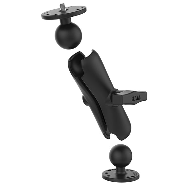 RAM Mount RAM Double Ball Mount w/1/4"-20 Male Thread - Medium Arm [RAM-101AU] - Premium Surface Mount from RAM Mounting Systems - Just $62.99! Shop now at Brushy Creek Marine