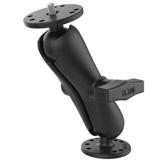 RAM Mount RAM Double Ball Mount w/1/4"-20 Male Thread - Medium Arm [RAM-101AU] - Premium Surface Mount from RAM Mounting Systems - Just $61.99! Shop now at Brushy Creek Marine