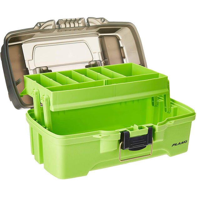 Plano 1-Tray Tackle Box w/Dual Top Access - Smoke  Bright Green [PLAMT6211] - Premium Tackle Storage from Plano - Just $15.99! Shop now at Brushy Creek Marine