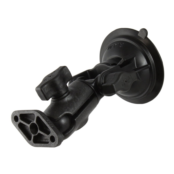 RAM Mount RAM Twist-Lock Composite Suction Cup Ratchet Mount w/Diamond Plate [RAP-B-104-224U] - Premium Suction Cup Mounts from RAM Mounting Systems - Just $30.99! Shop now at Brushy Creek Marine