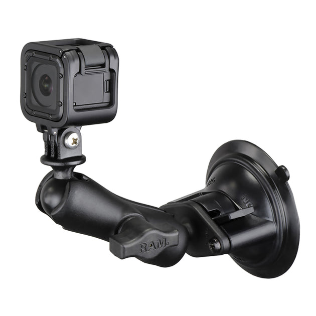 RAM Mount RAM Twist-Lock Suction Cup Mount w/Universal Action Camera Adapter [RAM-B-166-GOP1U] - Premium Camera Mounts from RAM Mounting Systems - Just $44.99! Shop now at Brushy Creek Marine