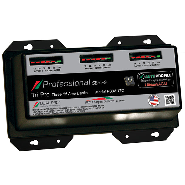 Dual Pro PS3 Auto 15A - 3-Bank Lithium/AGM Battery Charger [PS3AUTO] - Premium Battery Chargers from Dual Pro - Just $734.99! Shop now at Brushy Creek Marine