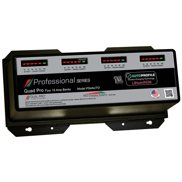 Dual Pro PS4 Auto 15A - 4-Bank Lithium/AGM Battery Charger [PS4AUTO] - Premium Battery Chargers from Dual Pro - Just $906.99! Shop now at Brushy Creek Marine
