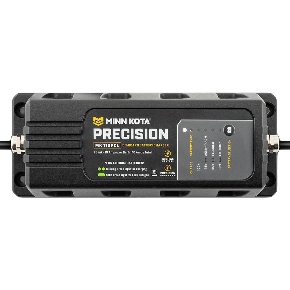 Minn Kota On-Board Precision Charger MK-110 PCL 1 Bank x 10 AMP LI Optimized Charger [1831101] - Premium Battery Chargers from Minn Kota - Just $159.99! Shop now at Brushy Creek Marine