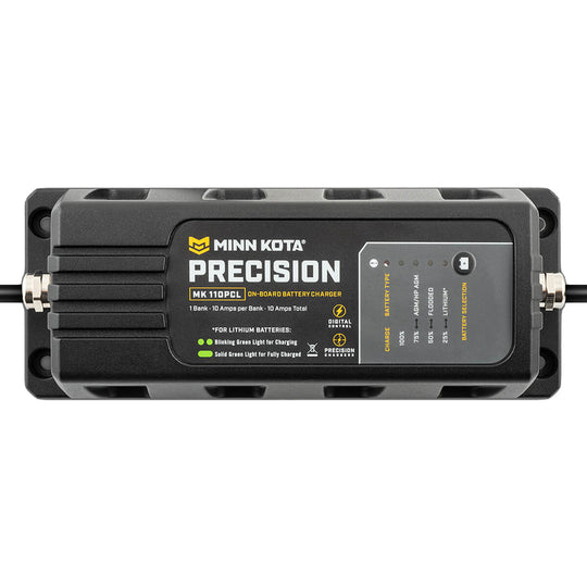 Minn Kota On-Board Precision Charger MK-110 PCL 1 Bank x 10 AMP LI Optimized Charger [1831101] - Premium Battery Chargers from Minn Kota - Just $159.99! Shop now at Brushy Creek Marine