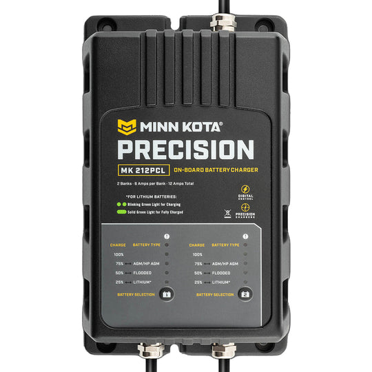 Minn Kota On-Board Precision Charger MK-212 PCL 2 Bank x 6 AMP LI Optimized Charger [1832121] - Premium Battery Chargers from Minn Kota - Just $219.99! Shop now at Brushy Creek Marine