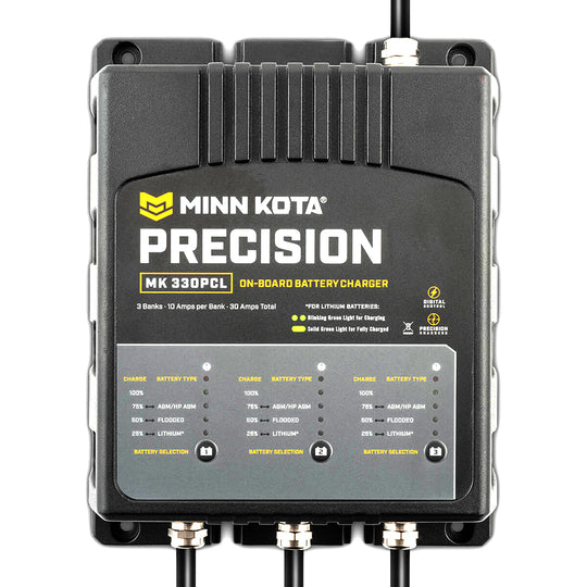 Minn Kota On-Board Precision Charger MK-330 PCL 3 Bank x 10 AMP LI Optimized Charger [1833301] - Premium Battery Chargers from Minn Kota - Just $399.99! Shop now at Brushy Creek Marine