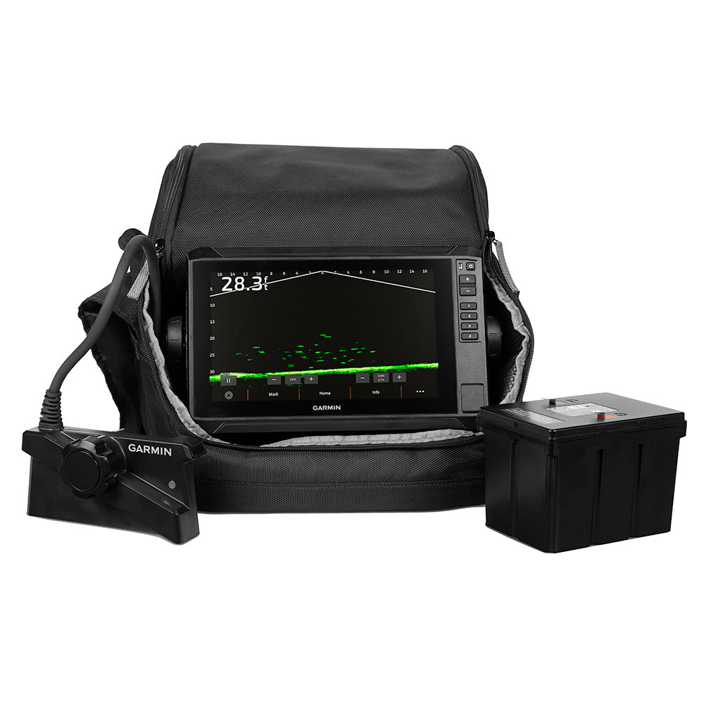 Garmin ECHOMAP UHD2 93SV LiveScope Plus Ice Fishing Bundle LI w/ECHOMAP UHD2 93sv, LiveScope Plus System  Lithium-ion Battery [010-02688-35] - Premium Ice Flashers from Garmin - Just $3299.99! Shop now at Brushy Creek Marine