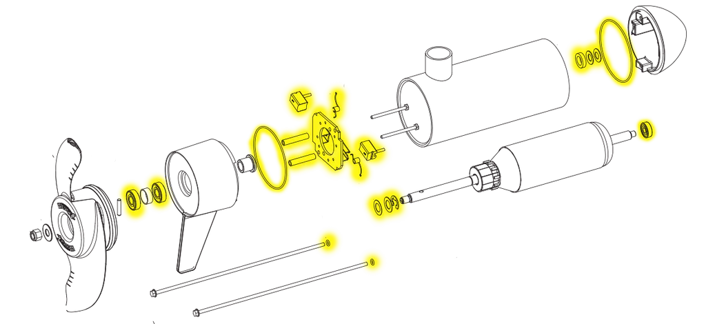 Minn Kota Lower Unit Rebuild Kit 4"  (74-101#) - Premium Trolling Motor Parts from Minn Kota - Just $52! Shop now at Brushy Creek Marine