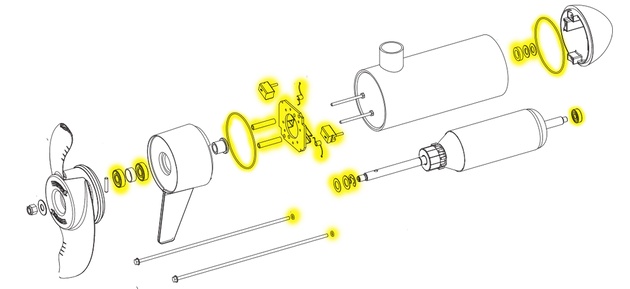Minn Kota Lower Unit Rebuild Kit 4"  (74-101#) - Premium Trolling Motor Parts from Minn Kota - Just $52! Shop now at Brushy Creek Marine