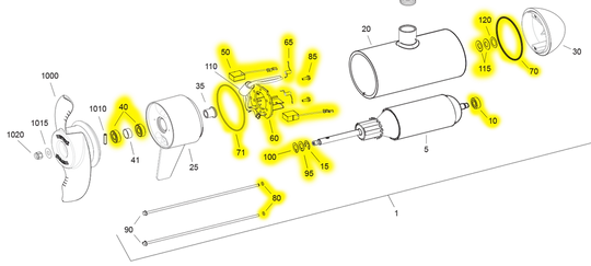 Minn Kota Lower Unit Rebuild Kit 4.5" (112#) - Premium Trolling Motor Parts from Minn Kota - Just $47! Shop now at Brushy Creek Marine