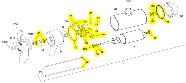 Minn Kota Lower Unit Rebuild Kit 4.5" (112#) - Premium Trolling Motor Parts from Minn Kota - Just $47! Shop now at Brushy Creek Marine