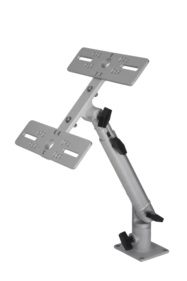 Millennium Double Monitor Mount – Silver - Premium Marine Electronics Mounts from Millennium - Just $329.99! Shop now at Brushy Creek Marine