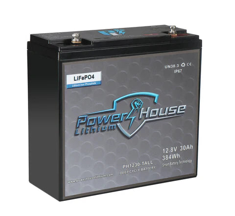 PowerHouse Lithium 12V 30Ah Battery with Charger (Tall) - Premium  from Brushy Creek Marine - Just $229.99! Shop now at Brushy Creek Marine