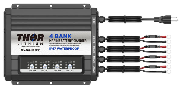 Thor Lithium Charger - 12v 4 bank - TL412C - Premium Battery Chargers from Thor Lithium - Just $389! Shop now at Brushy Creek Marine